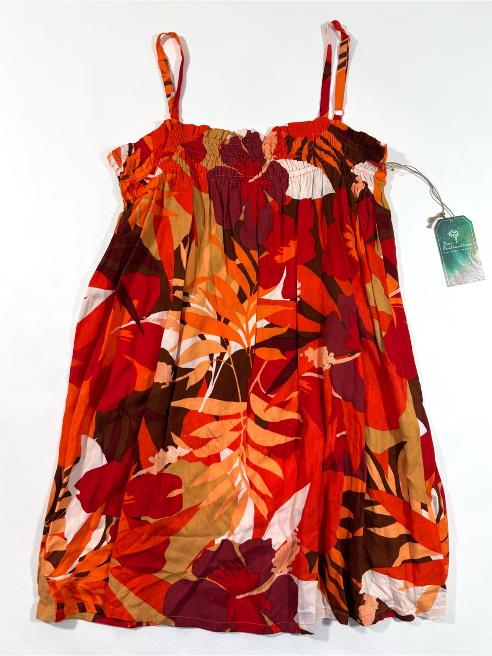 New True Destinations Resort Wear Mini Dress Tropical Floral